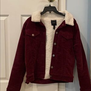 Forever 21 corduroy fleece jacket